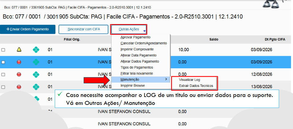 Figura 24: Manutenção
