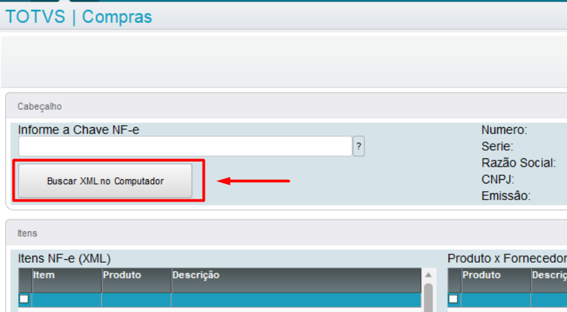 Figura 3: Buscar XML no Computador