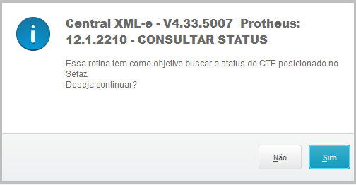 Figura 46: Consulta Status do CT-e no SEFAZ