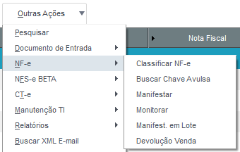 Figura 34: Opções de NF-e