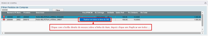 Figura 05: Replicar em todos os itens do XML